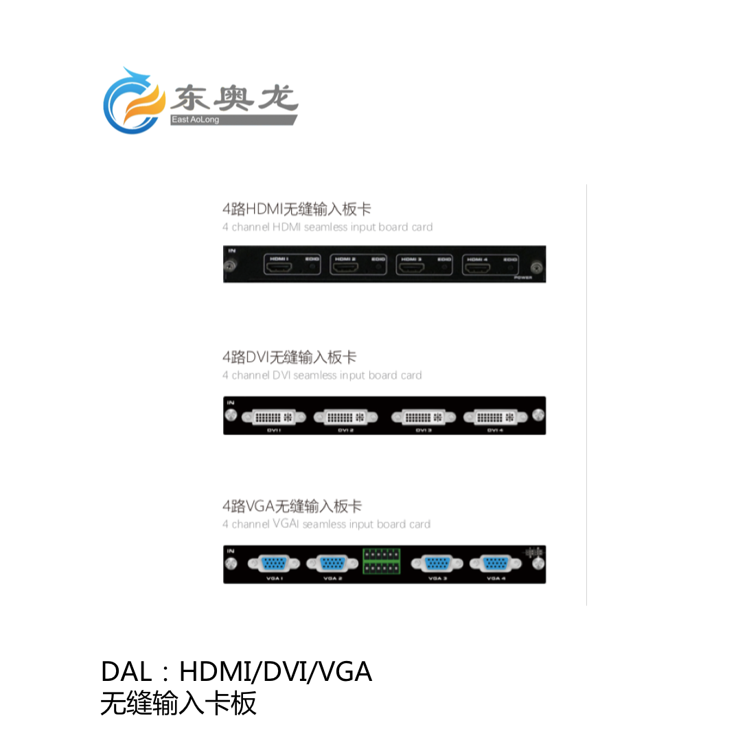 DAL(東奧龍)HDMI/DVI/VGA  無縫輸入板卡